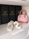 Pack MAMAJIDA Blossom – Sac Rose & Sandales Blanches